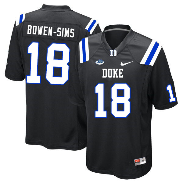 Men #18 Malik Bowen-Sims Duke Blue Devils College Football Jerseys Sale-Black - Click Image to Close